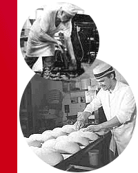 Bakers with bread