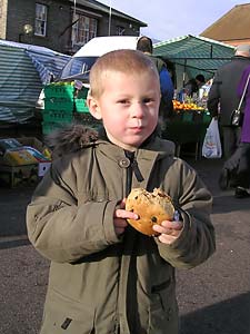 Happy boy with bun Thetford